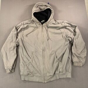 XNT Sweatshirt Men 3XL Gray Thermal Lined Insulated Hooded Full Zip Outdoor Work